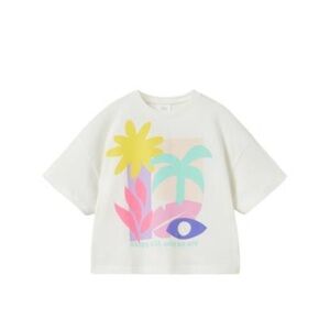 Kids Graphic Tee - White with Multicolor Design